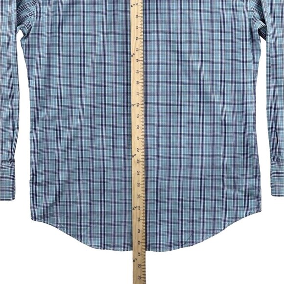 Peter Millar Grier Performance Glen Plaid Woven Shirt Medium - Picture 7 of 8